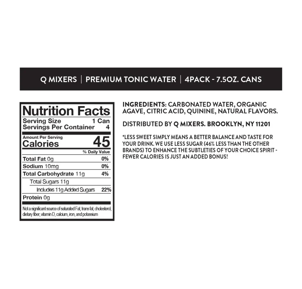 Q Mixers Tonic Nutrition