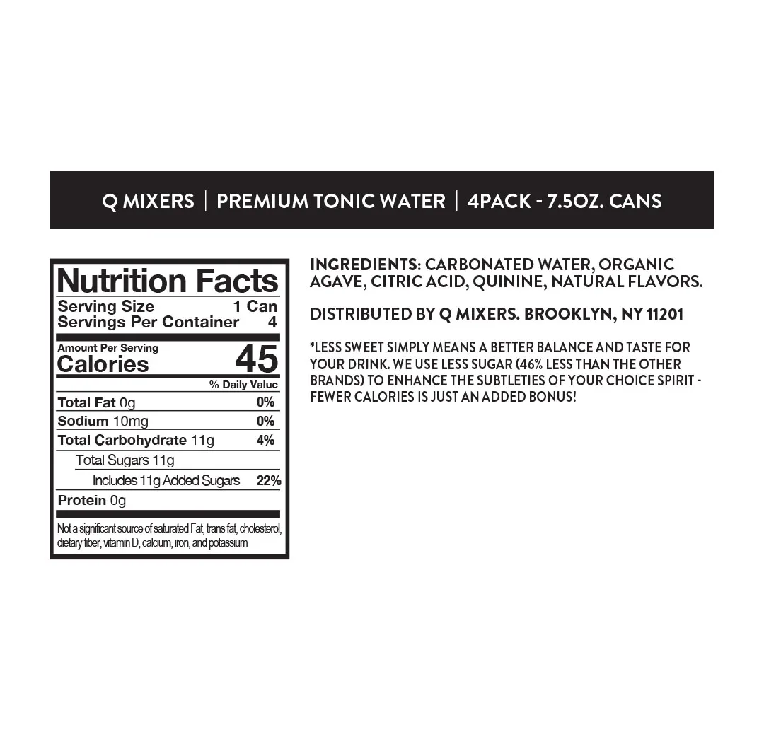 Q Mixers Tonic Nutrition