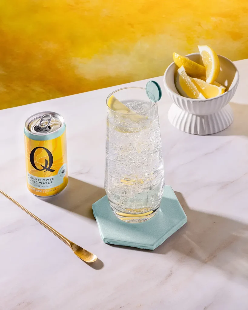 Q Mixers 2025 ElderflowerTonic ELDERFLOWER GIN AND TONIC can