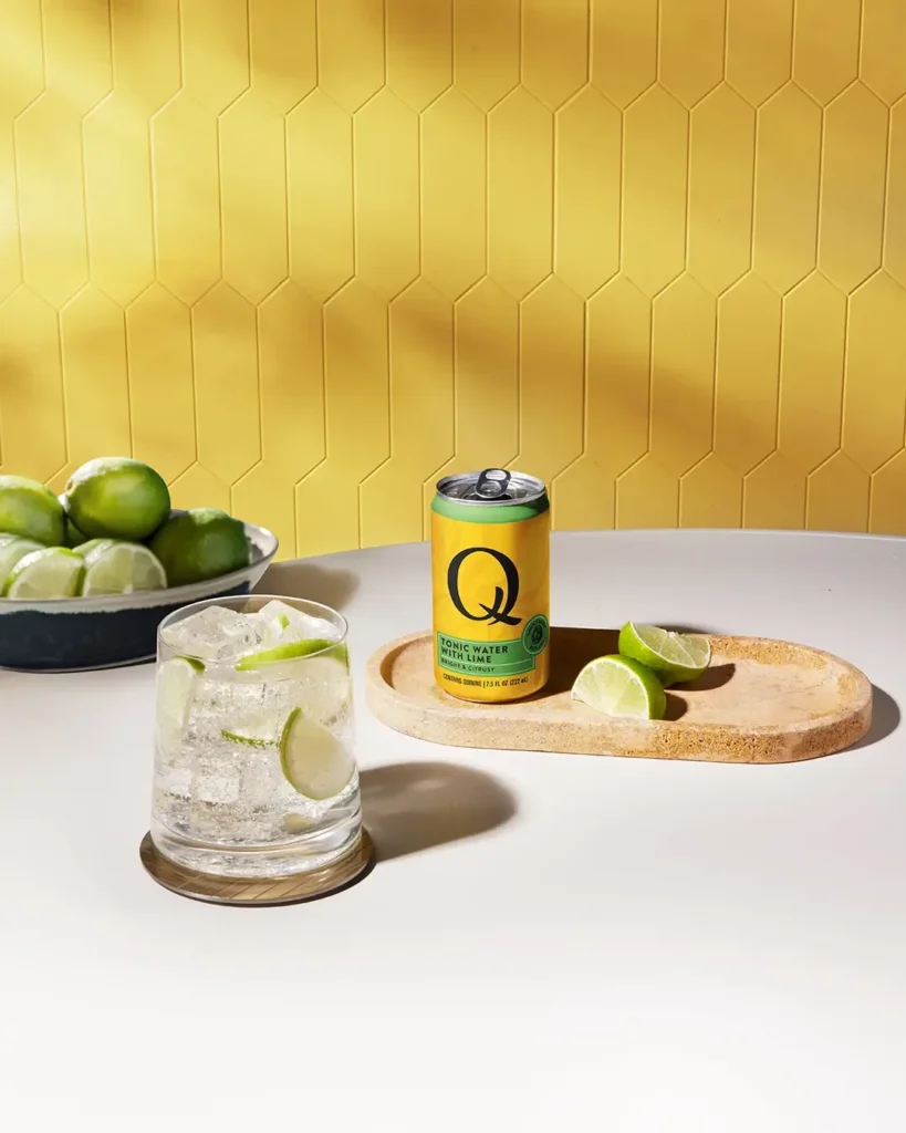Q Mixers Tonic with Lime Gin and Tonic