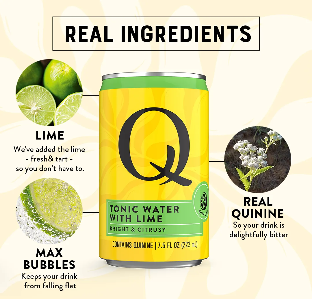 QMixers Tonic Water with Lime Real Ingredients